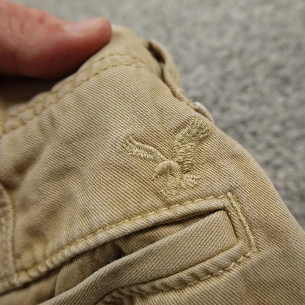 VTG‎ American Eagle Pants Mens 33X32 Beige Brown Tan Chino Relaxed Straight Y2K